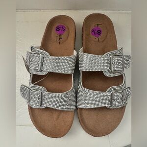 Nicole Miller NWT sparkle rhinestone slides